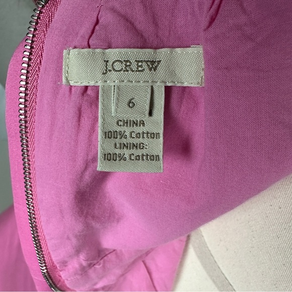 J. Crew Pink Cotton Dress Sleeveless Scoop Neck - Picture 5 of 16